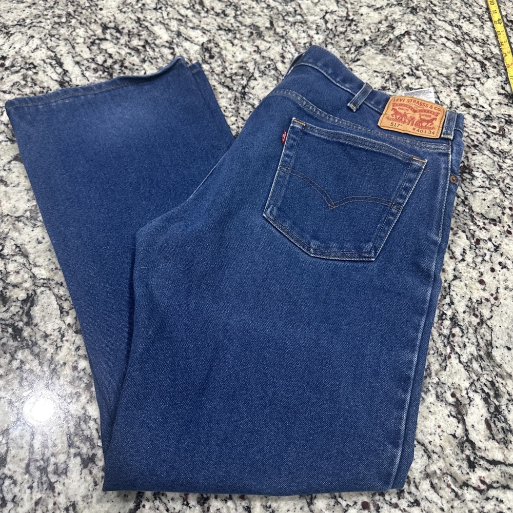 Levi's 517 Bootcut Jeans Men's Size 40x34 Dark Blue Wash Stretch